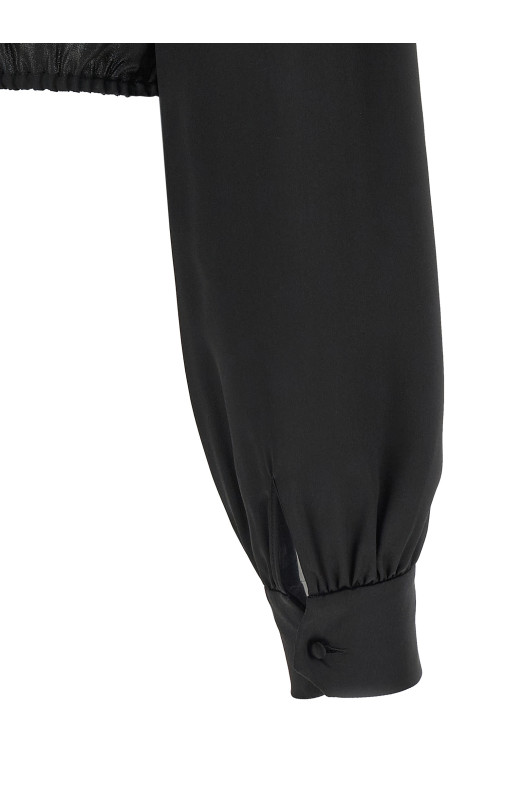 Lace silk shirt Black