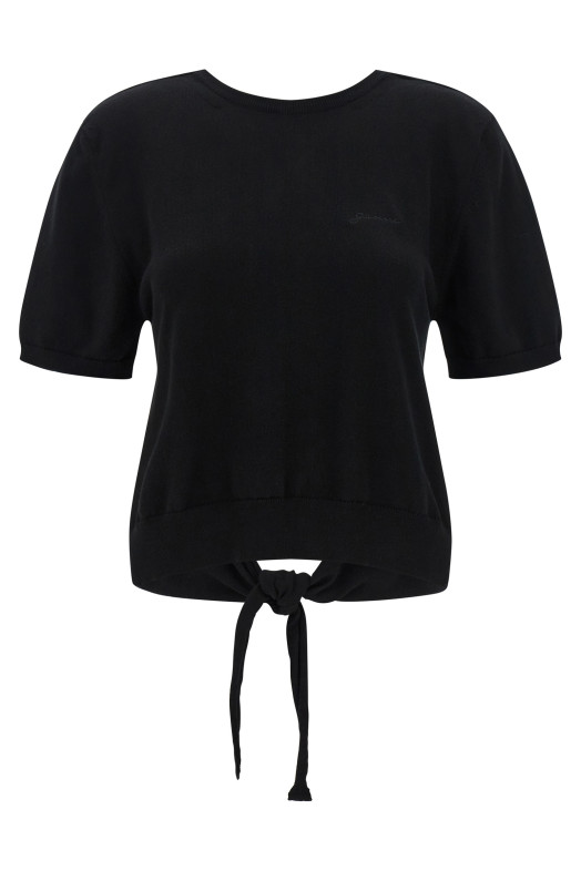 Bare back sweater Black