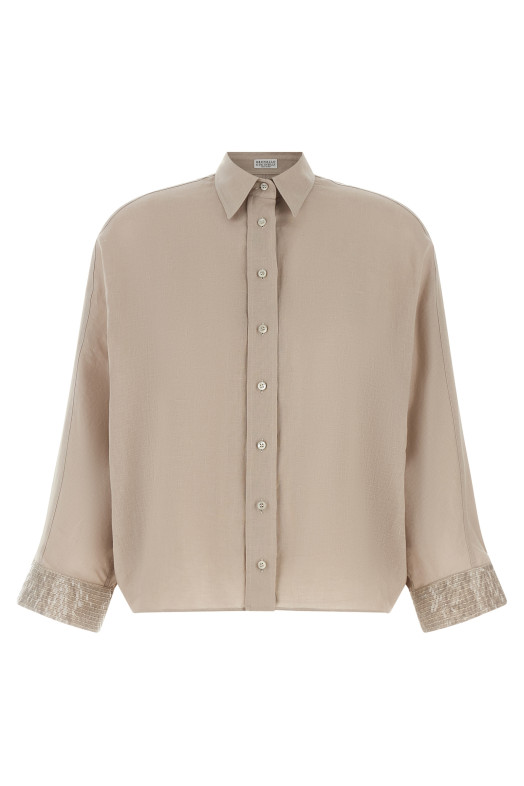 'Dazzling Cascade Cuffs' shirt Beige
