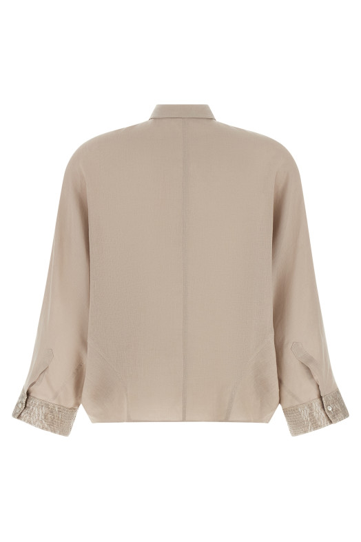 'Dazzling Cascade Cuffs' shirt Beige