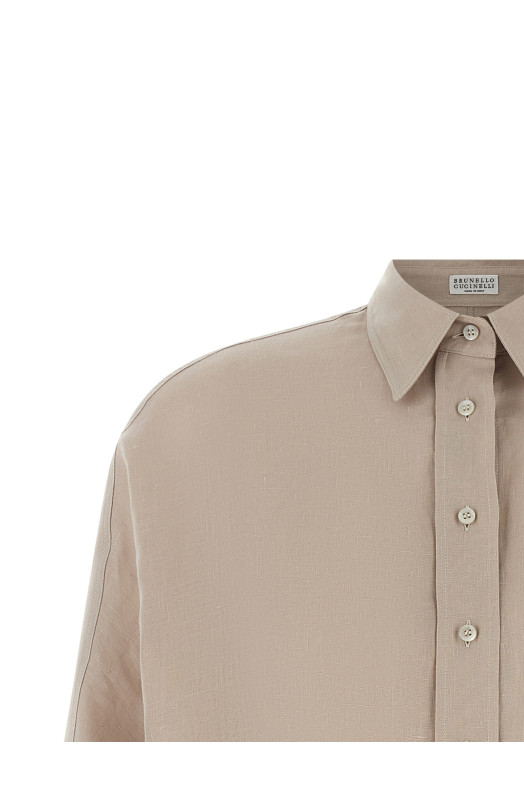 'Dazzling Cascade Cuffs' shirt Beige