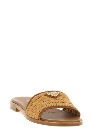 Raffia slides Brown