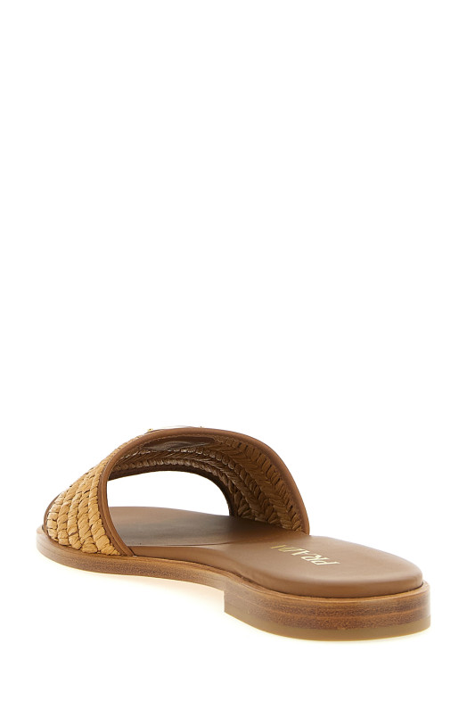 Raffia slides Brown