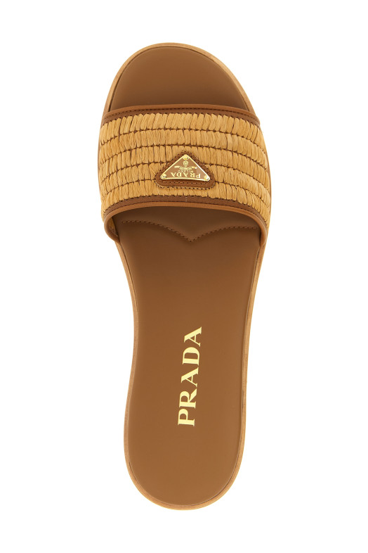 Raffia slides Brown