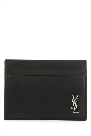 Black leather card holder Black SAINT LAURENT (6076031JB0E)