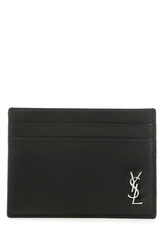 Black leather card holder Black SAINT LAURENT (6076031JB0E)