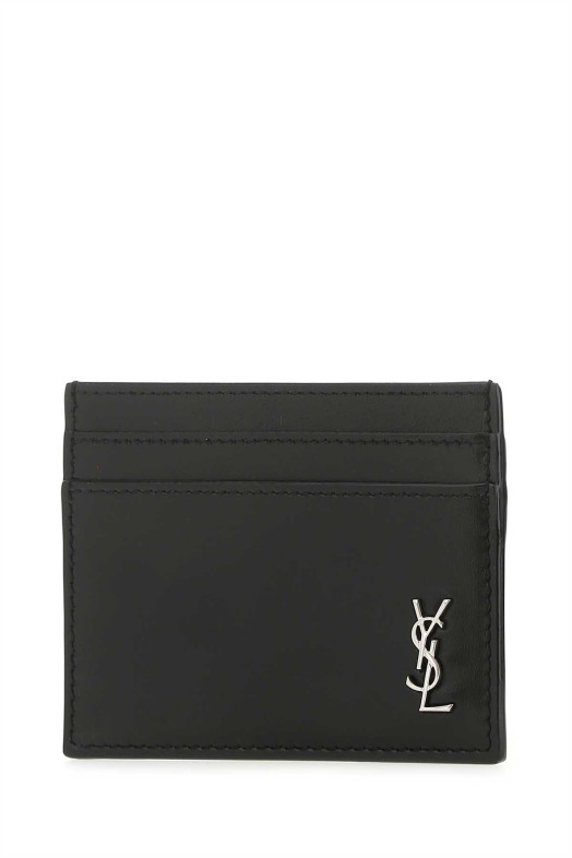 Black leather card holder Black SAINT LAURENT (6076031JB0E)