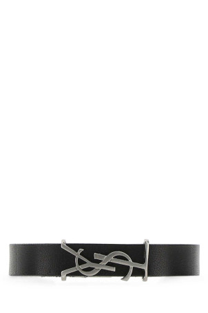 Black leather Opyum bracelet Black SAINT LAURENT (7088150IH0E)
