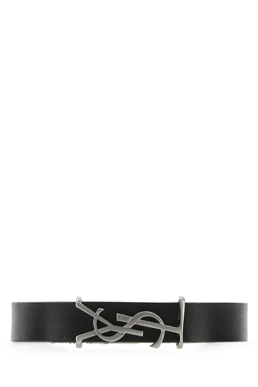 Black leather Opyum bracelet Black SAINT LAURENT (7088150IH0E)