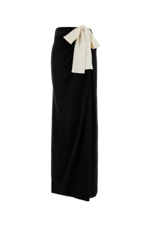 Black satin skirt Black SAINT LAURENT (858255Y720W)