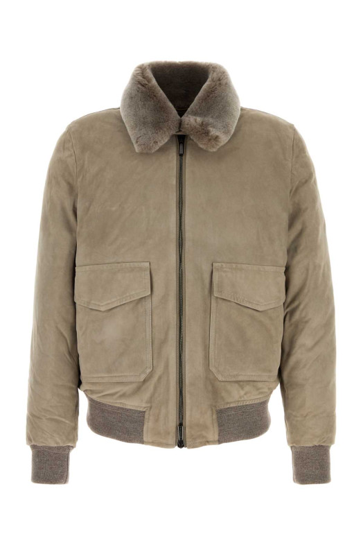 Dove grey suede Antenore dow jacket Black MOORER (ANTENOREUR)