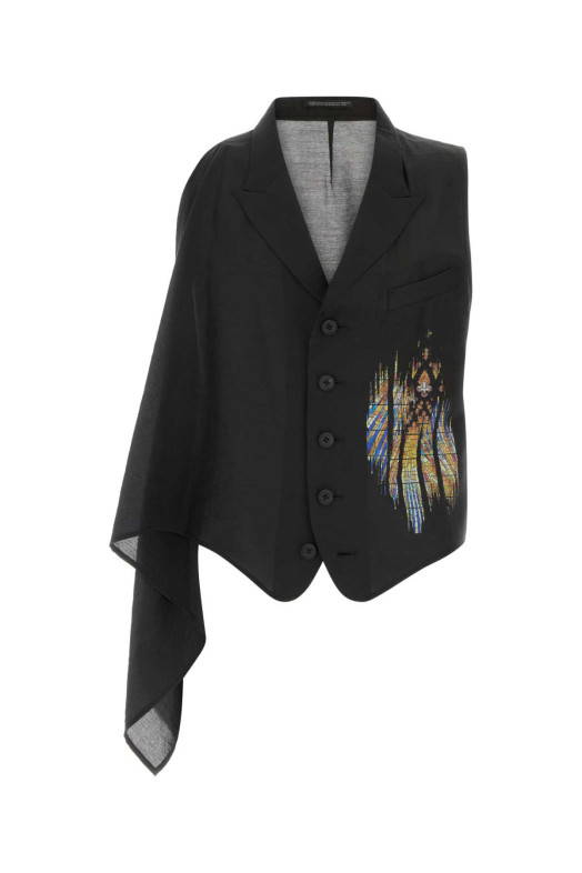 Black jersey vest Black YOHJI YAMAMOTO (HKV04219)