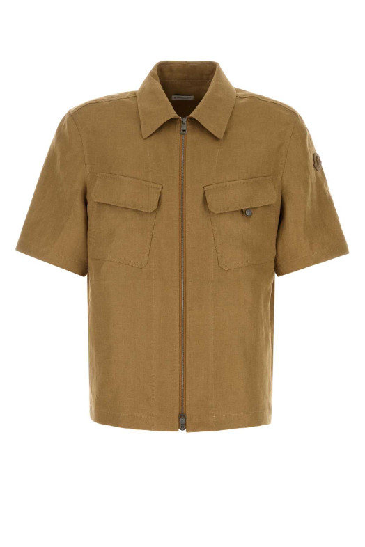 Camel linen shirt MONCLER (L10912F00033598J4)