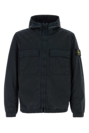Black stretch cotton jacket Black STONE ISLAND (L1S154100077S0A10)