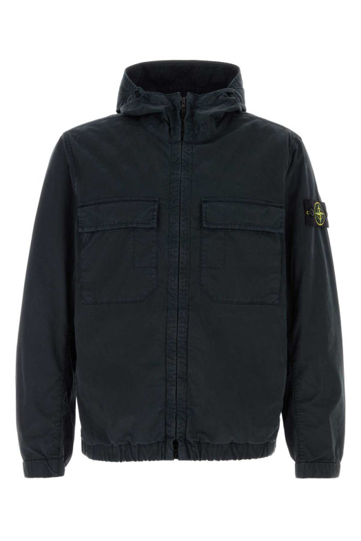 Black stretch cotton jacket Black STONE ISLAND (L1S154100077S0A10)