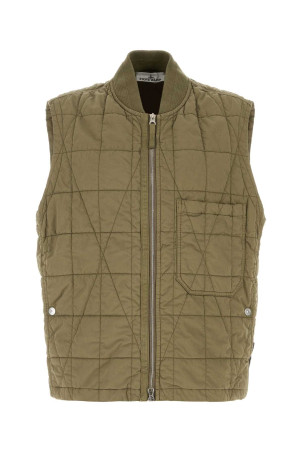 Army green cotton blend sleeveless jacket STONE ISLAND (L1S15G100001S0300)