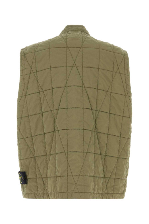 Army green cotton blend sleeveless jacket STONE ISLAND (L1S15G100001S0300)