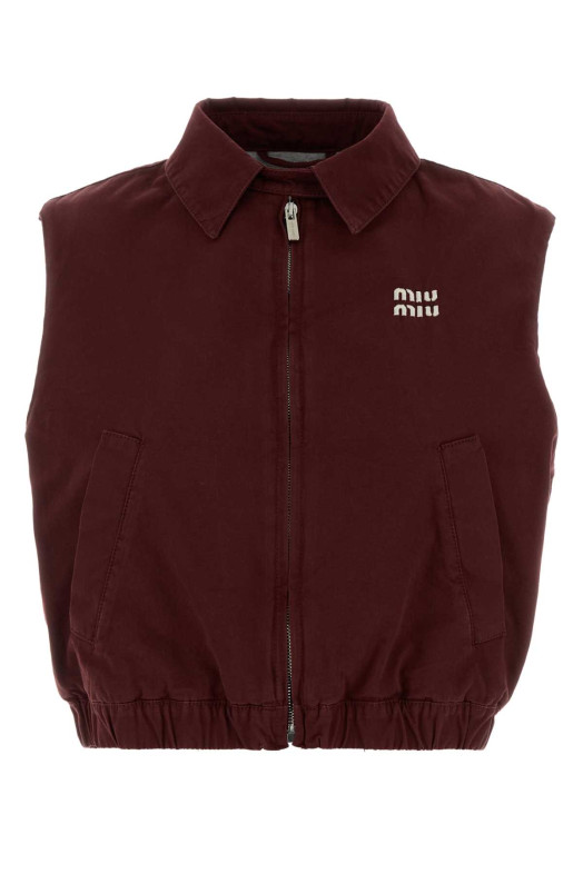 Burgundy canvas vest MIU MIU (ML1470SOOO19CV)