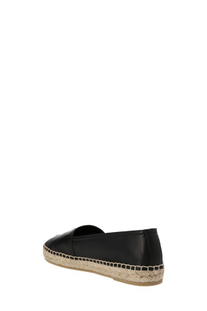 Logo leather espadrilles Black