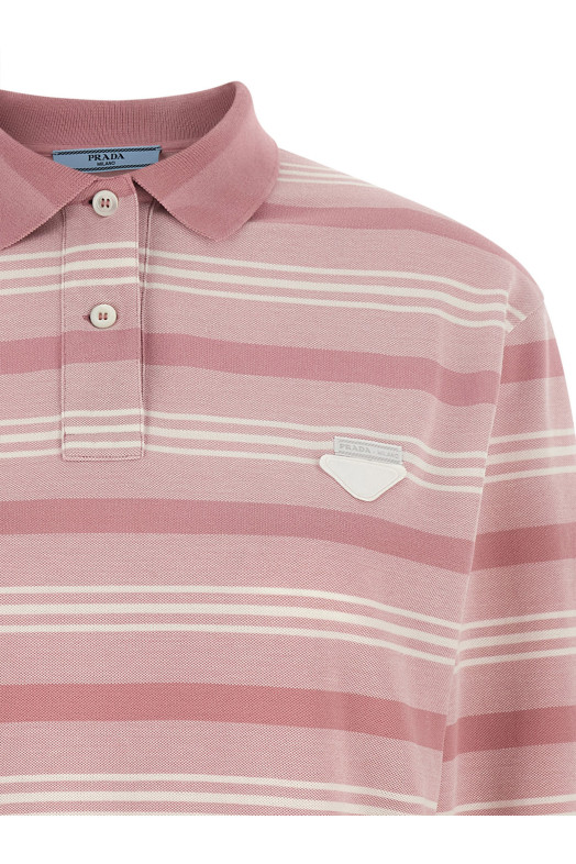 Striped polo shirt Pink