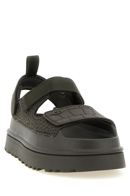 'GoldenGlow Embossed' sandals Brown