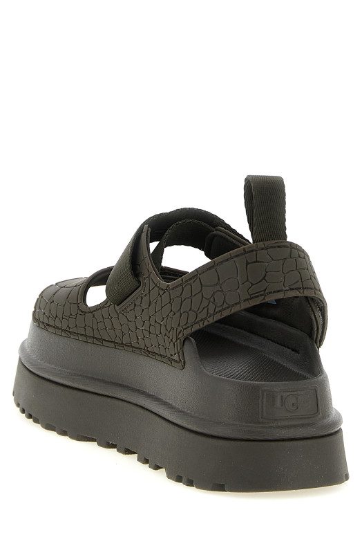 'GoldenGlow Embossed' sandals Brown