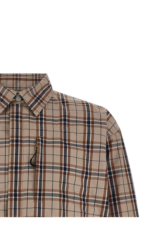 Check overshirt Beige
