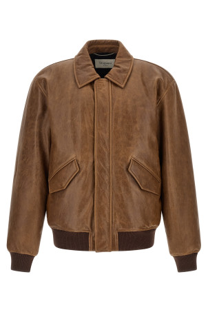 Vintage leather bomber jacket Brown