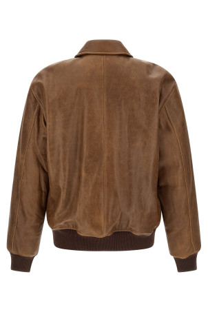 Vintage leather bomber jacket Brown