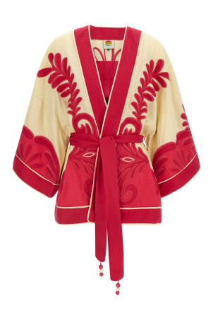 Kimono + 'Spring Arabesc' top Fuchsia