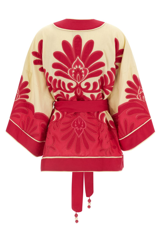 Kimono + 'Spring Arabesc' top Fuchsia