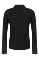 Pointelle wool polo shirt Black