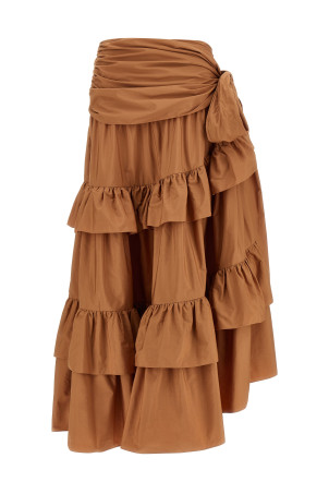 Flounces volant skirt Pink