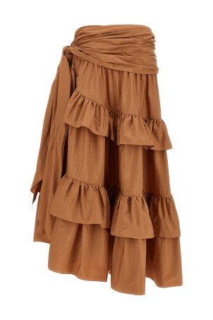 Flounces volant skirt Pink