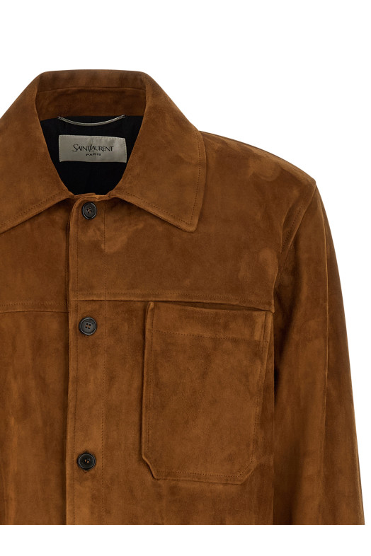 Suede overshirt Brown