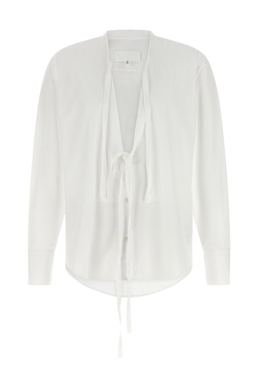 Raw cut hem shirt White
