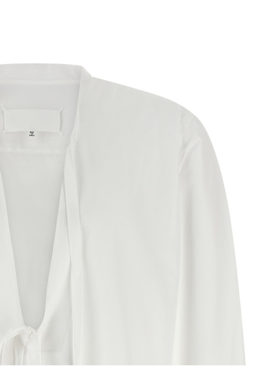 Raw cut hem shirt White