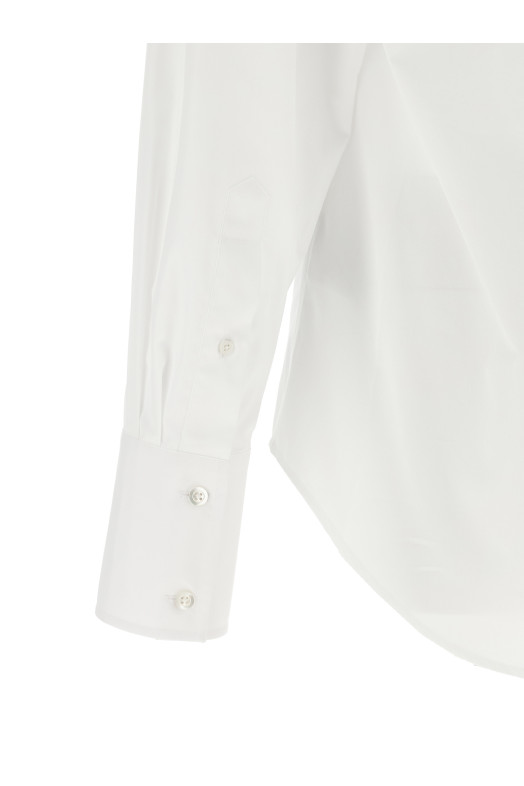 Raw cut hem shirt White