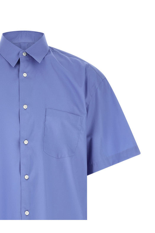 Logo embroidery shirt BLUE