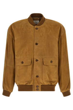 Suede bomber jacket Brown