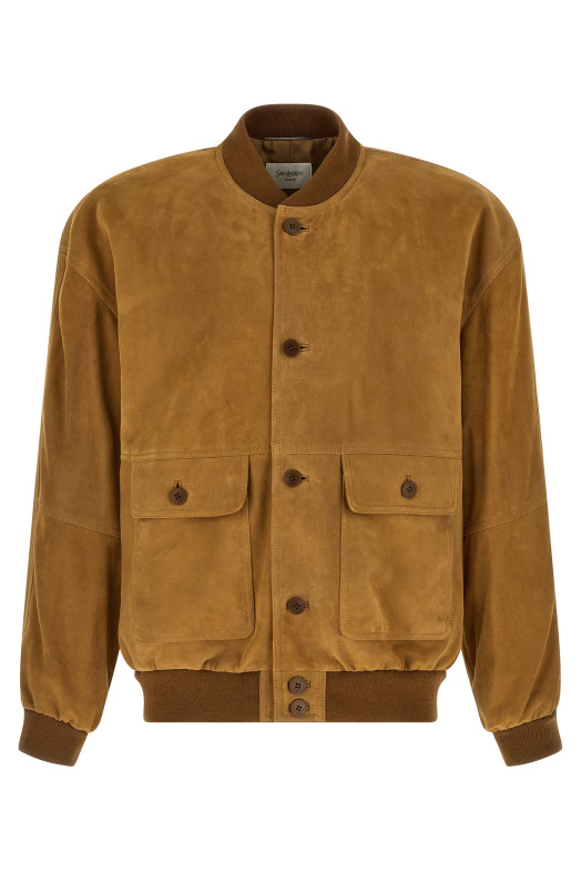 Suede bomber jacket Brown