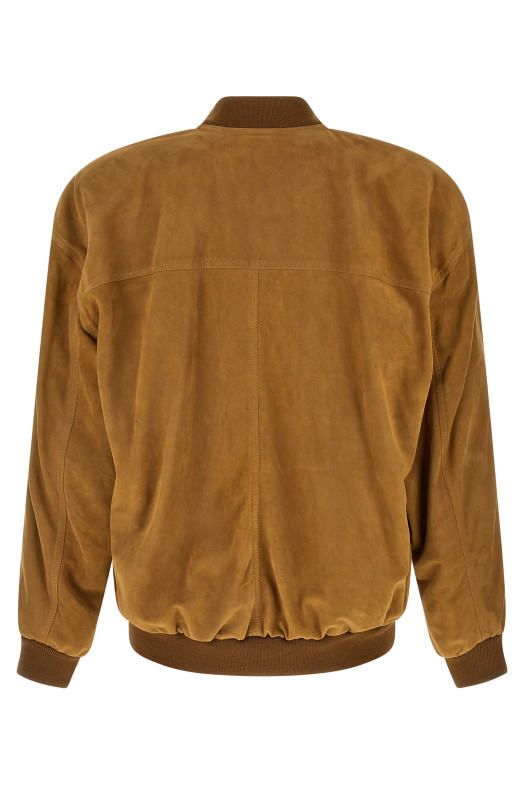 Suede bomber jacket Brown