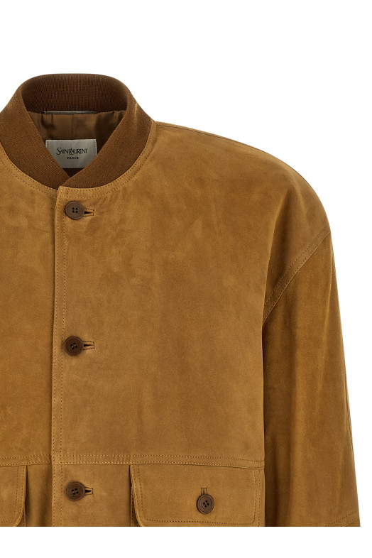Suede bomber jacket Brown