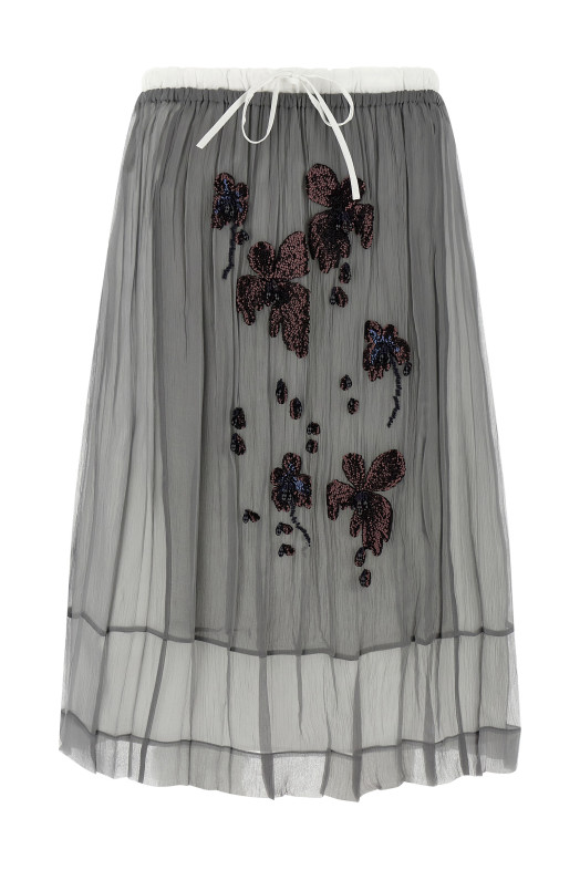 Chiffon skirt Silver