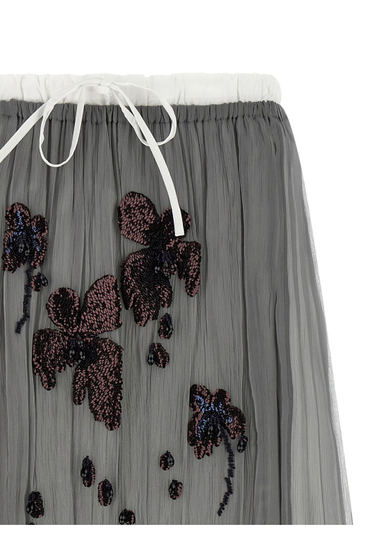 Chiffon skirt Silver