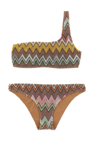 Lamé viscose bikini Brown