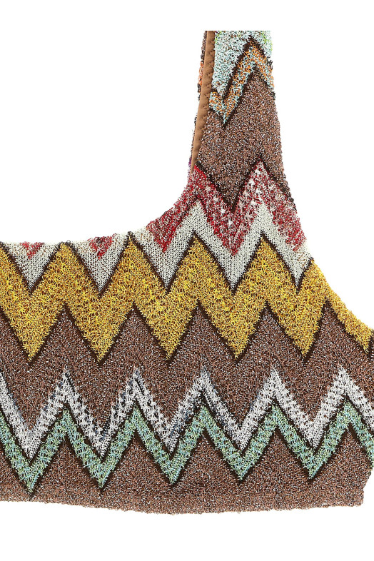 Lamé viscose bikini Brown