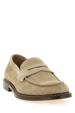 Suede loafers Beige