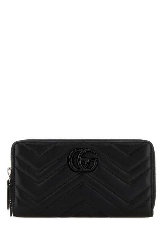 Black leather GG Marmont wallet Black GUCCI (443123AAF9K)