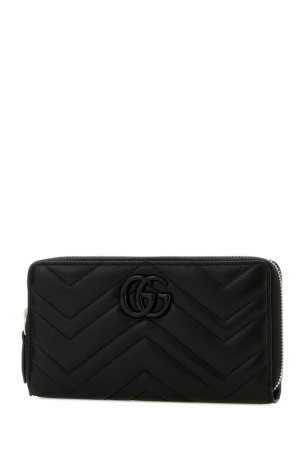 Black leather GG Marmont wallet Black GUCCI (443123AAF9K)